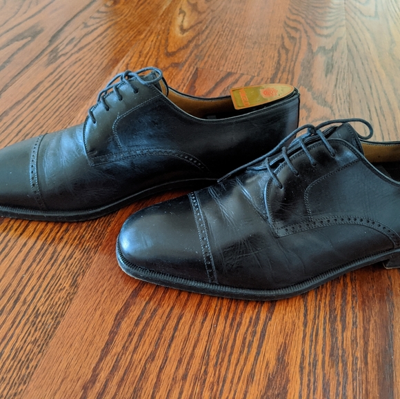 Vintage Vergelio Quarter Brogue Derby Black 42 - Picture 4 of 6